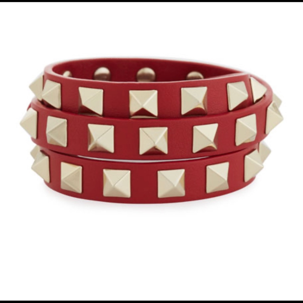 Valentino wrap bracelet with gold studs